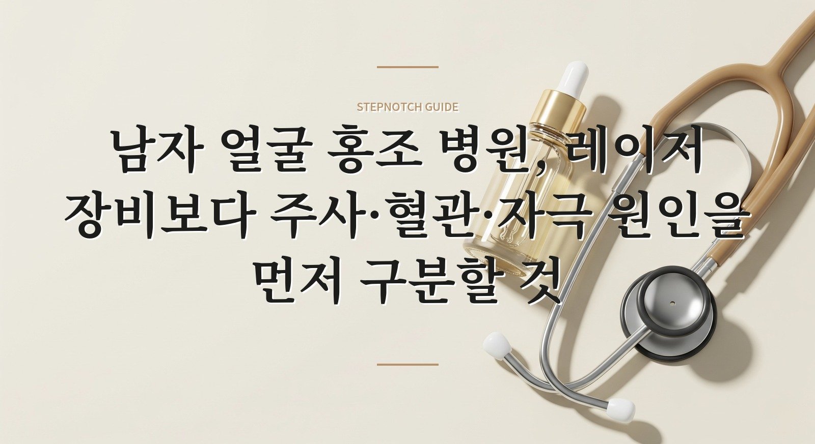 남자 얼굴 홍조 병원, 레이저 장비보다 주사·혈관·자극 원인을 먼저 구분할 것 핵심 정보