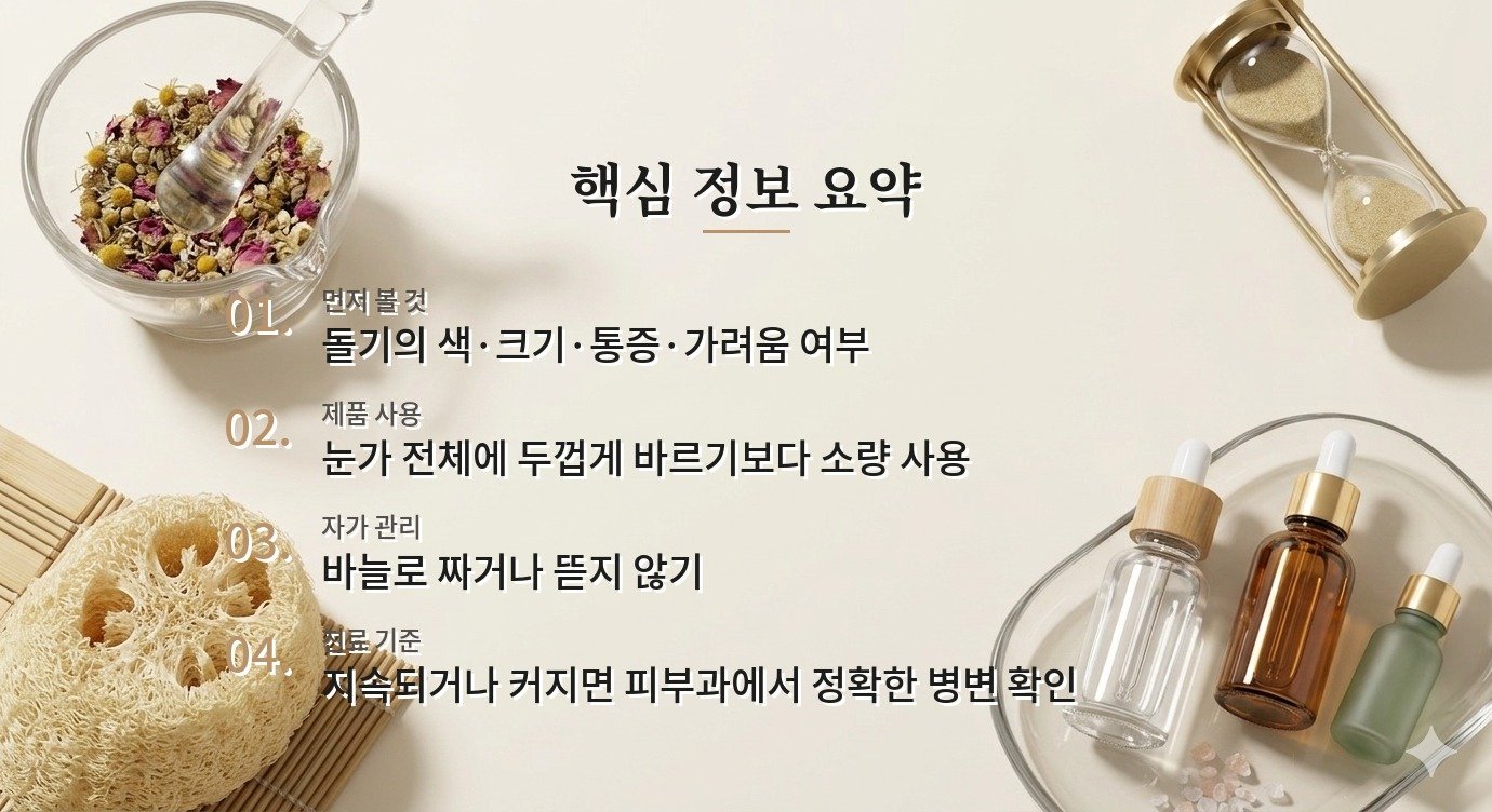 아이크림을 바른 뒤 눈 밑에 오돌토돌 올라온다면, 비립종처럼 보이는 돌기를 다루는 법 비교 가이드