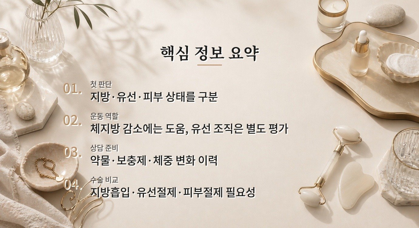 여유증은 운동으로 줄어들지 않으면 수술을 고려해야 하나요? 비교 가이드