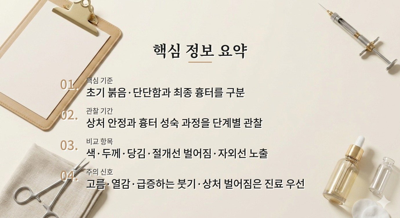 인중축소 후 흉터가 진해 보일 때, 회복 단계와 관리 시점 비교 가이드