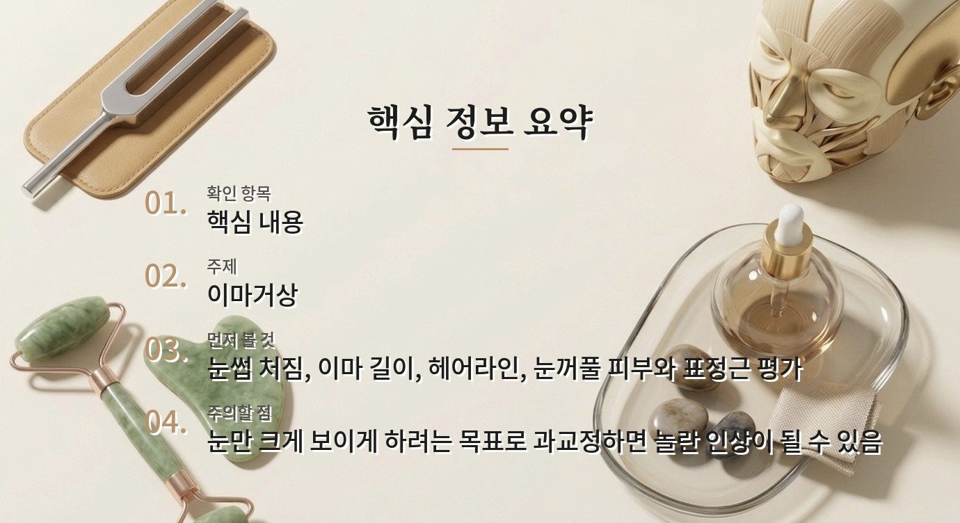 이마거상 수술 전 눈썹 높이와 헤어라인을 함께 보는 이유 비교 가이드
