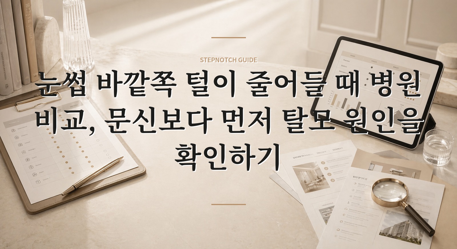 눈썹 바깥쪽 털이 줄어들 때 병원 비교, 문신보다 먼저 탈모 원인을 확인하기