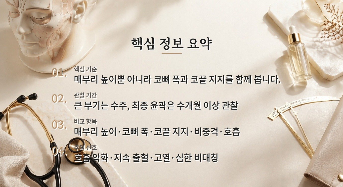 남자 매부리코는 콧대만 깎으면 인상이 자연스러워질까요? 비교 가이드