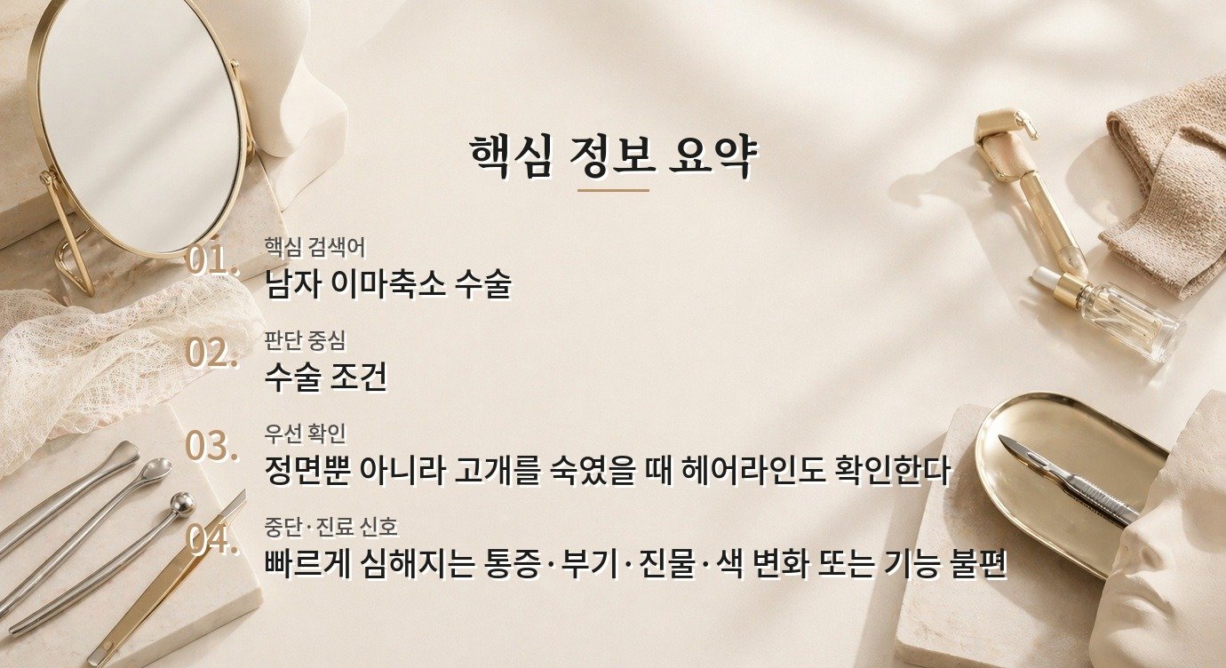 남자 이마축소 수술, 헤어라인 높이보다 두피 탄력을 먼저 보는 이유 비교 가이드