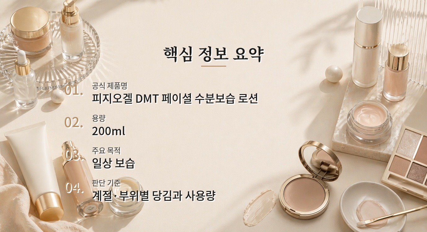 피지오겔 DMT 페이셜 수분보습 로션 200ml, 남자 지성 피부에도 맞을까? 비교 가이드