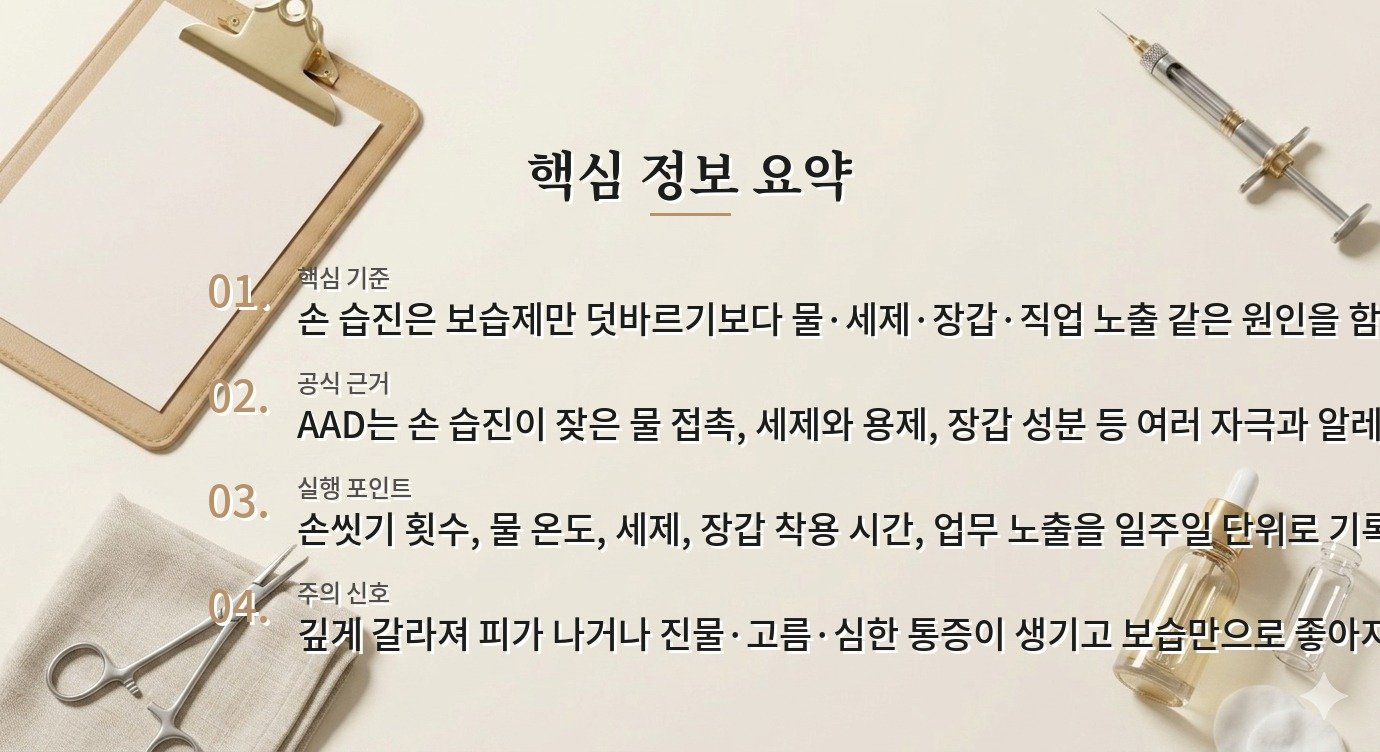손 습진이 반복될 때 손씻기·보습·장갑을 조정하는 순서 비교 가이드