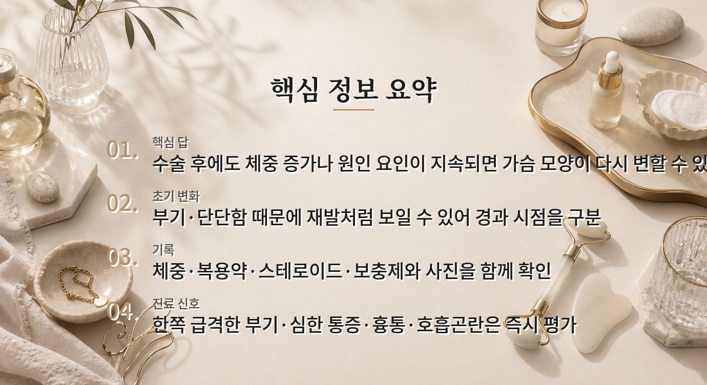 여유증 수술 후 가슴이 다시 커질 수 있나요? 비교 가이드