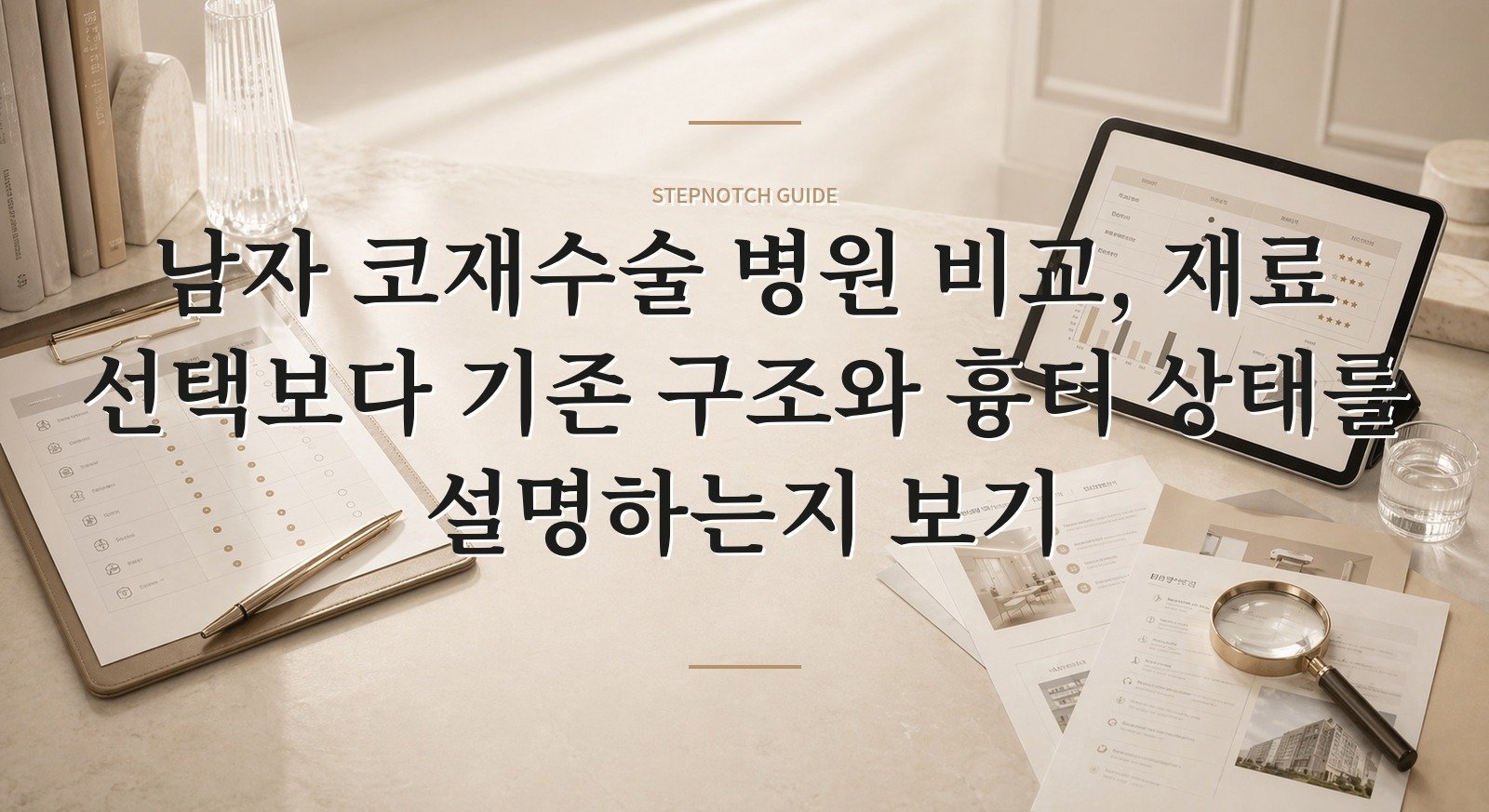 남자 코재수술 병원 비교, 재료 선택보다 기존 구조와 흉터 상태를 설명하는지 보기 핵심 정보