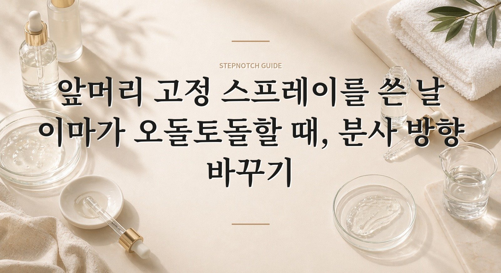 앞머리 고정 스프레이를 쓴 날 이마가 오돌토돌할 때, 분사 방향 바꾸기 핵심 정보