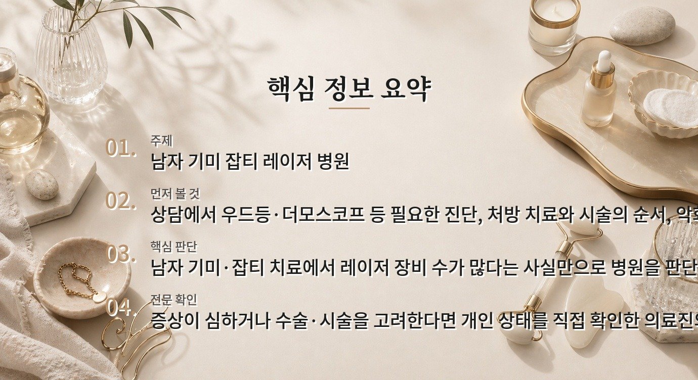 남자 기미·잡티 레이저 병원은 토닝 장비가 많을수록 좋은가요? 비교 가이드