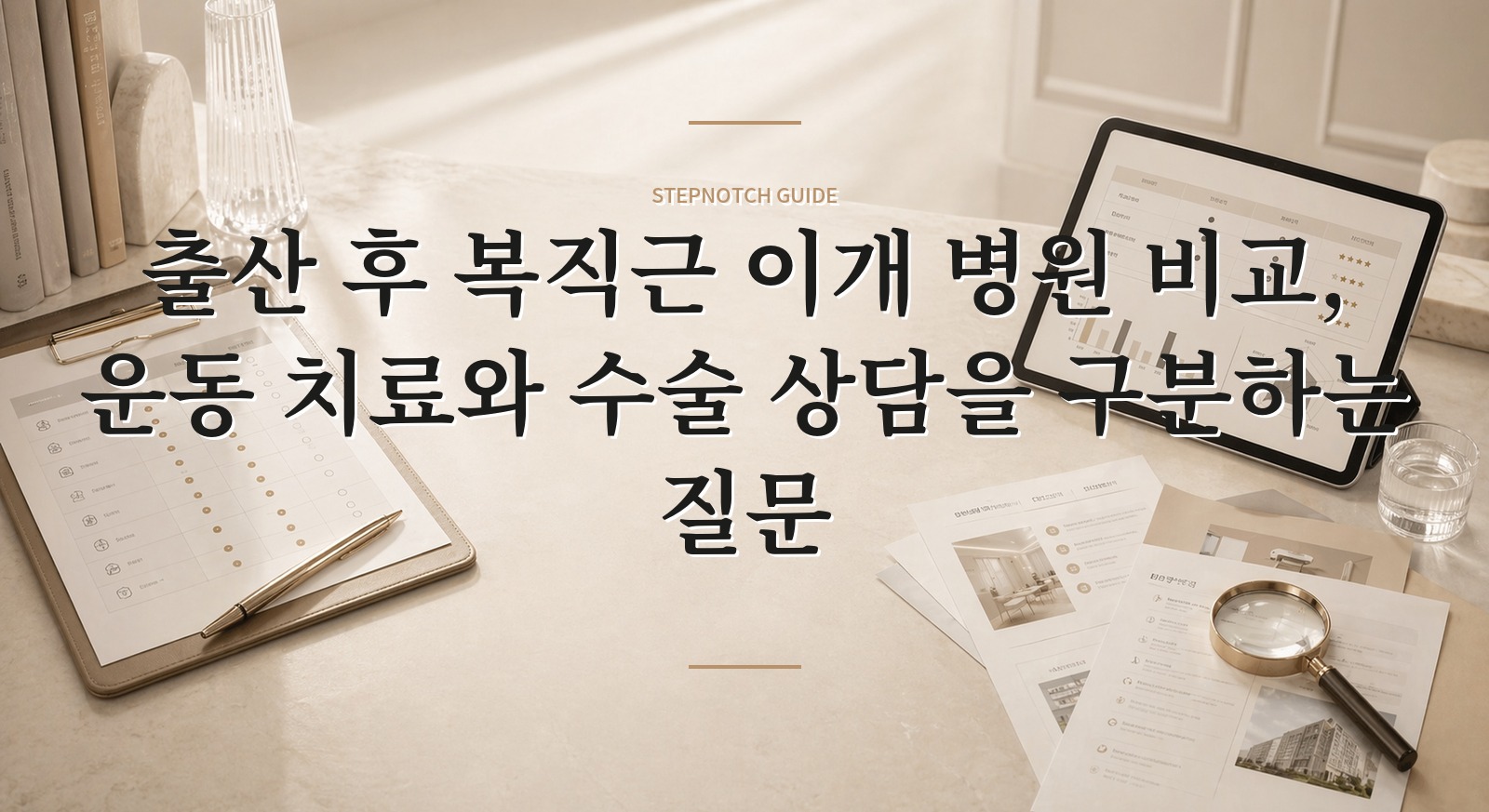 출산 후 복직근 이개 병원 비교, 운동 치료와 수술 상담을 구분하는 질문