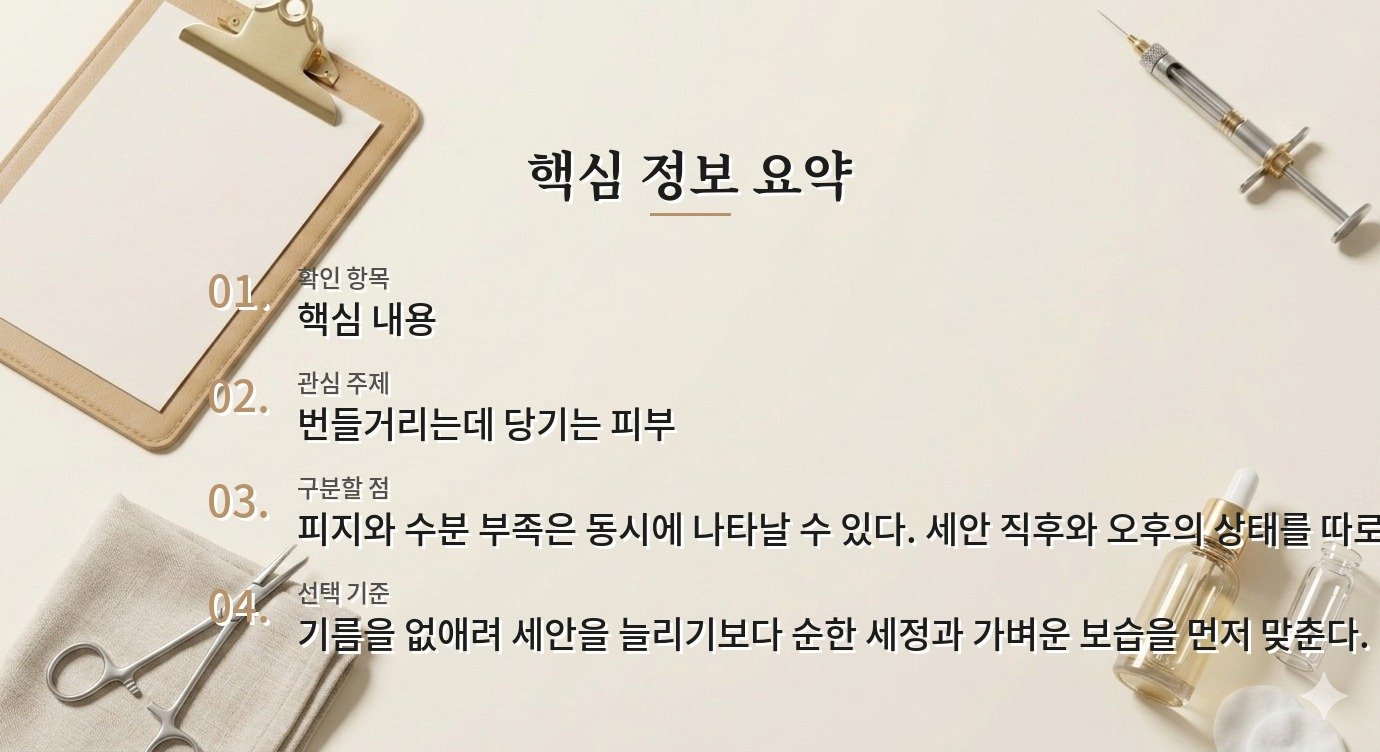 남자 얼굴 번들거림과 속당김이 함께 있다면 비교 가이드