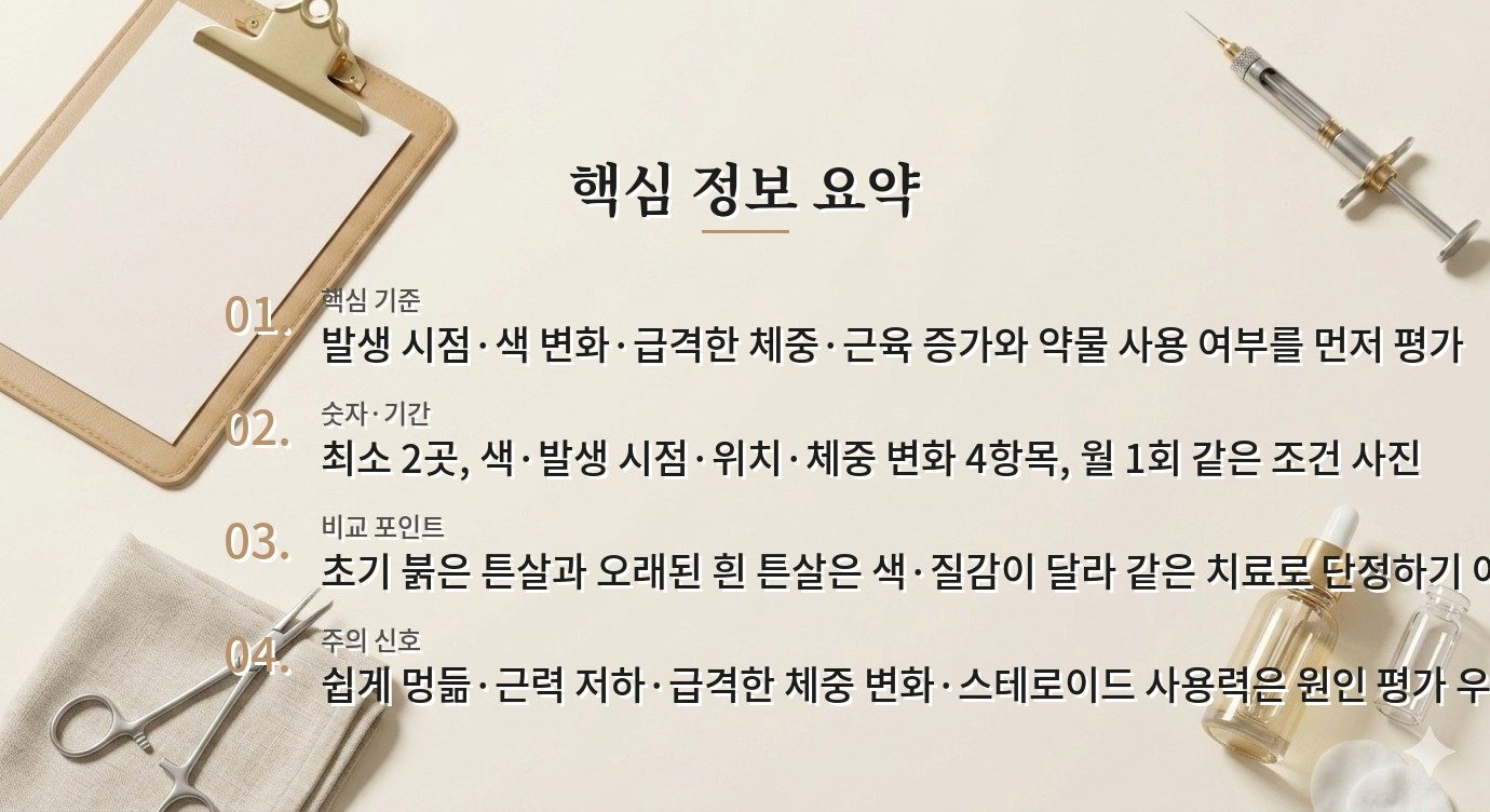 헬스 후 어깨·가슴 튼살 치료 병원, 붉은 튼살과 흰 튼살을 나눠 보는 법 비교 가이드