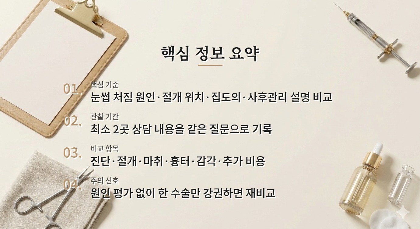 이마·눈썹거상 병원 비교, 절개 위치와 눈꺼풀 원인 설명을 같이 보는 이유 비교 가이드
