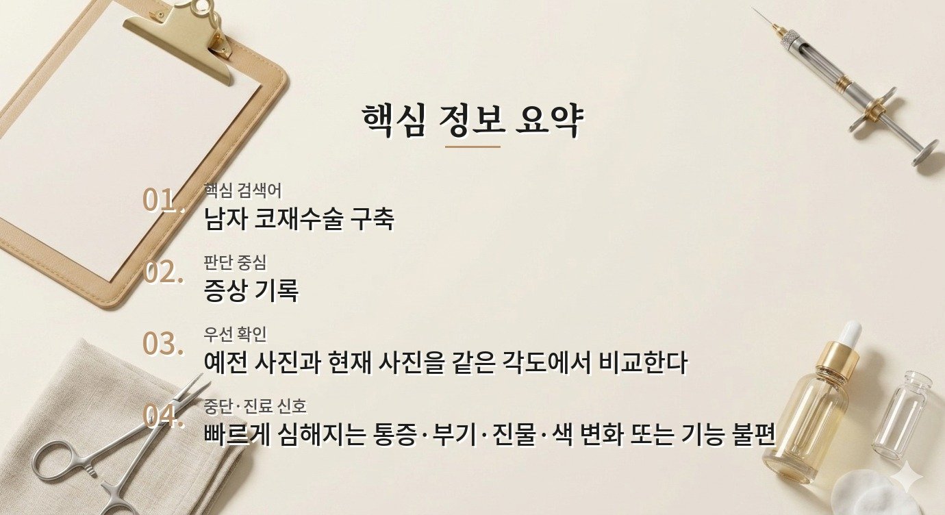 남자 코재수술 전 구축이 의심될 때, 들림과 코막힘을 따로 기록하는 법 비교 가이드