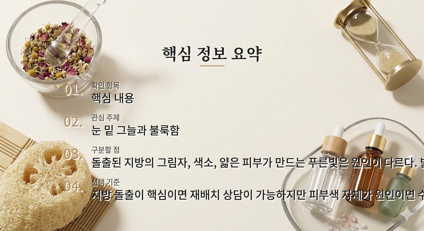 남자 눈밑지방 재배치 전 확인할 다크서클 원인 비교 가이드