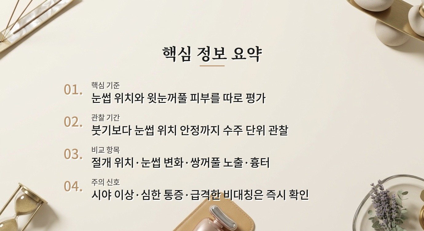 여자 이마거상과 상안검 수술, 처진 눈매 원인에 따라 달라지는 선택 비교 가이드