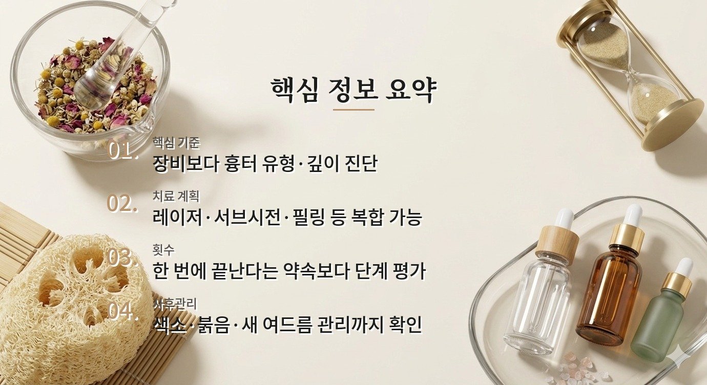 남자 여드름흉터 피부과, 레이저 이름보다 흉터형 진단을 비교해야 하는 이유 비교 가이드