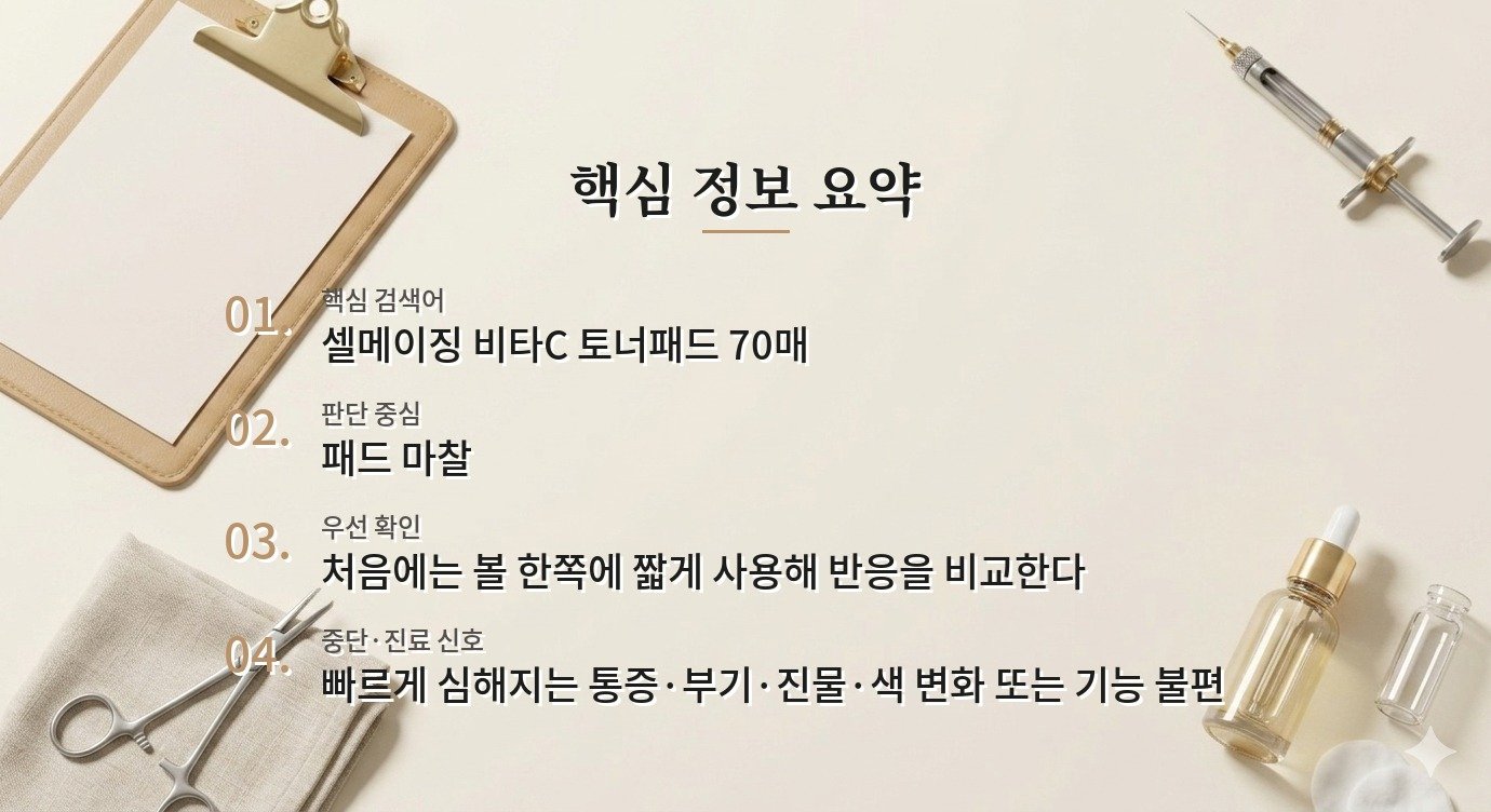 토리든 셀메이징 비타C 토너패드 70매, 닦아 쓰지 않고 올려둘 때도 볼 점 비교 가이드