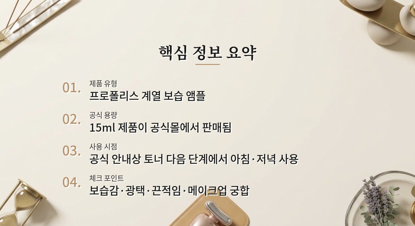 CNP 프로폴리스 에너지 액티브 앰플, 광채 보습과 끈적임을 같이 볼 때 비교 가이드