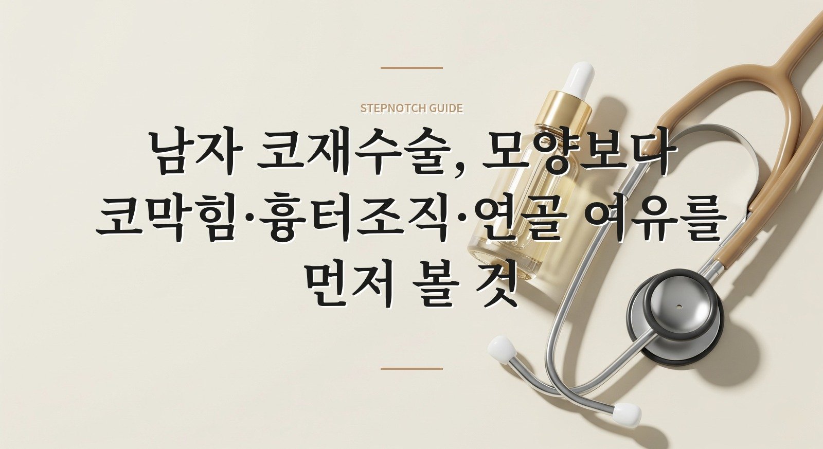 남자 코재수술, 모양보다 코막힘·흉터조직·연골 여유를 먼저 볼 것 핵심 정보