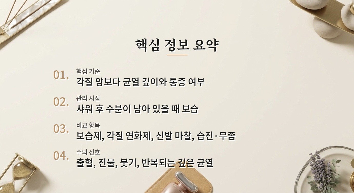 남자 발뒤꿈치 각질·갈라짐, 샤워 후 보습 타이밍이 중요한 이유 비교 가이드