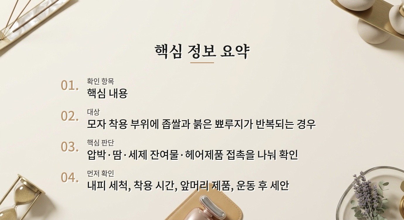 헬멧과 모자 때문에 이마 트러블이 생길 때 점검할 것 비교 가이드