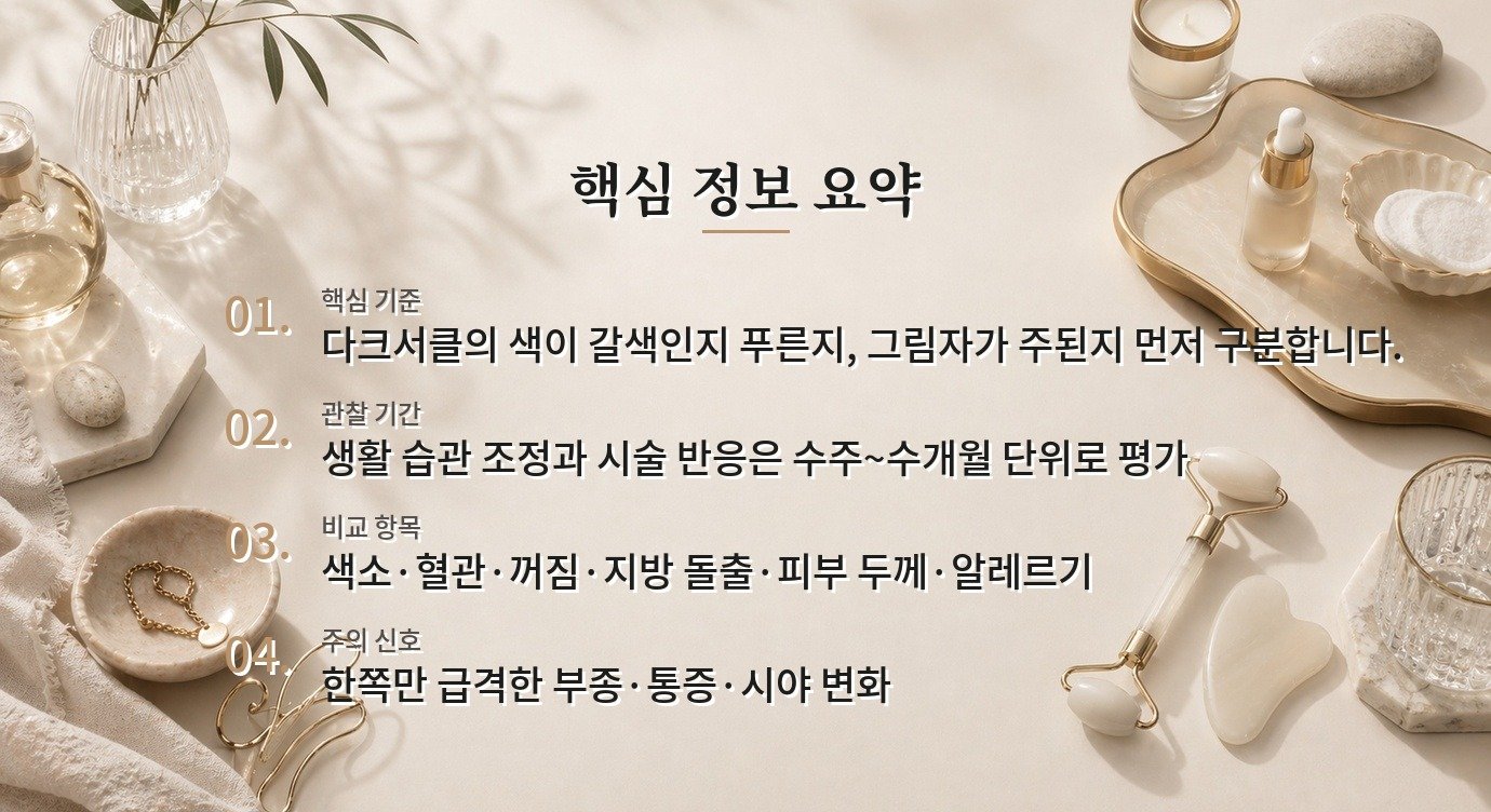 남자 다크서클 병원, 색소·혈관·꺼짐을 나눠 진단하는지 비교할 항목 비교 가이드