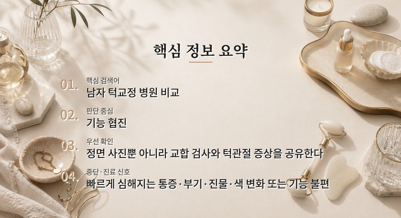 남자 턱교정 상담 병원 비교, 성형외과와 치과의 교합 설명을 함께 듣는 기준 비교 가이드