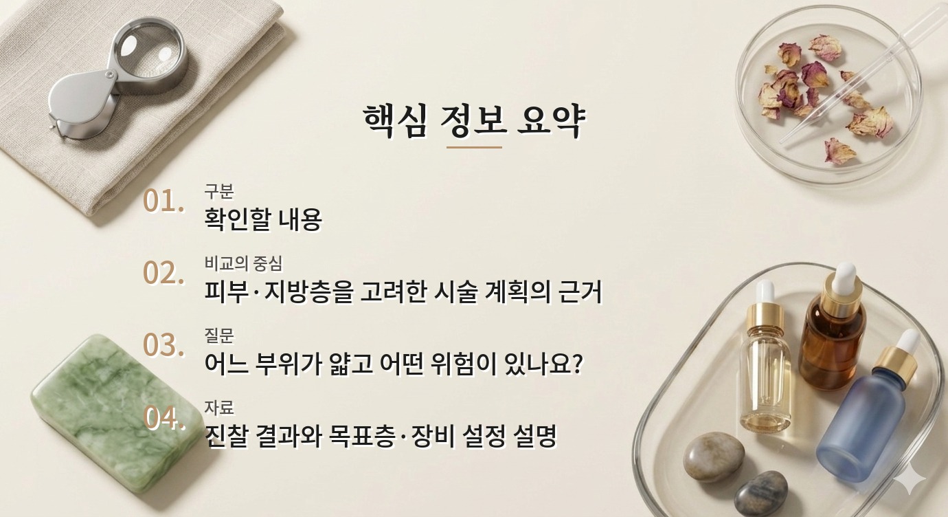 리프팅 상담에서 피부 두께를 설명하는 병원은 무엇이 다를까? 비교 가이드