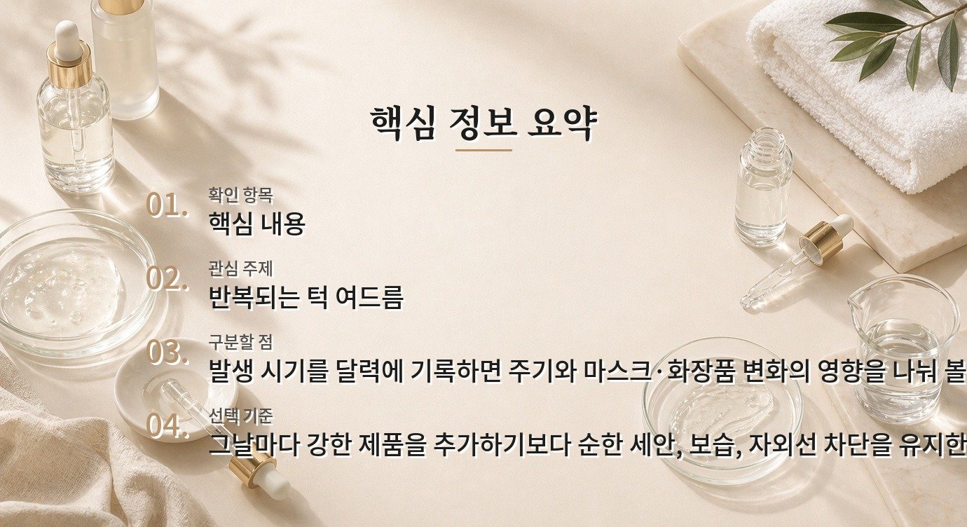 생리 주기마다 턱에 나는 트러블, 루틴 조절법 비교 가이드