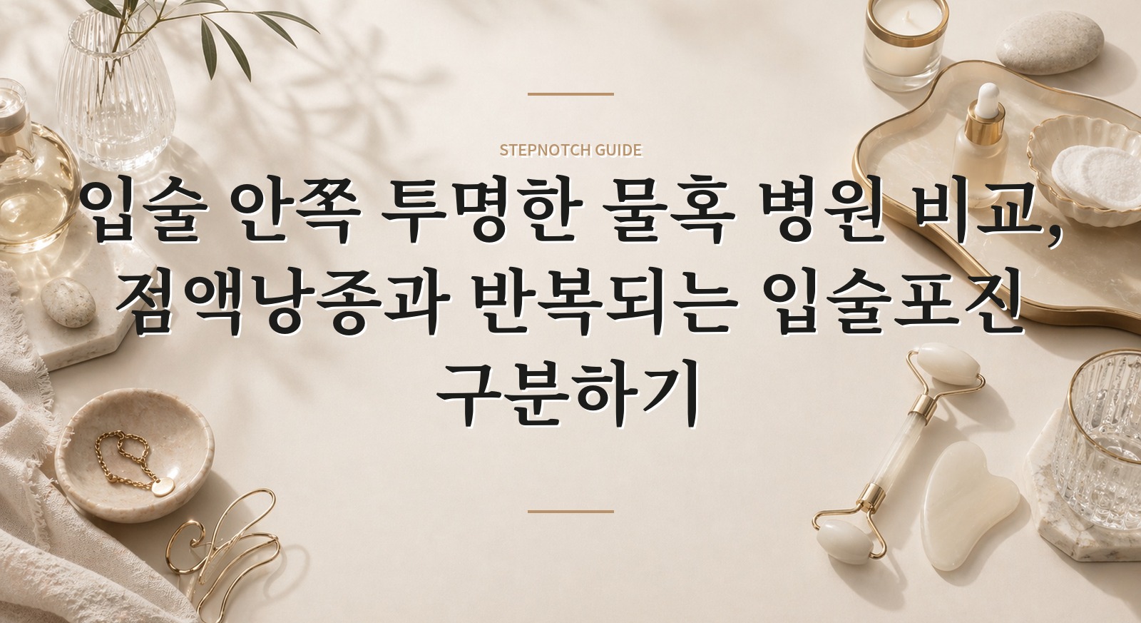 입술 안쪽 투명한 물혹 병원 비교, 점액낭종과 반복되는 입술포진 구분하기