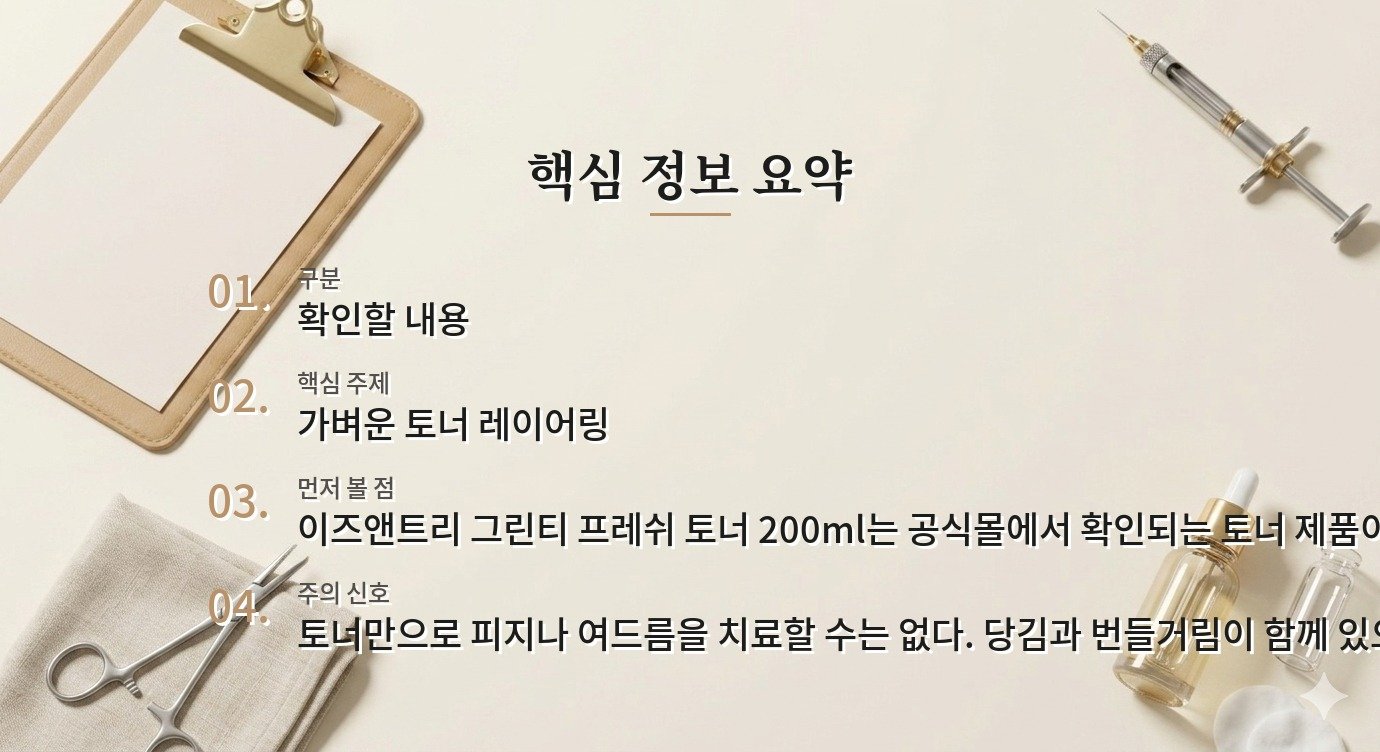 이즈앤트리 그린티 프레쉬 토너 200ml, 번들거리는 이마에 덧바를까 비교 가이드