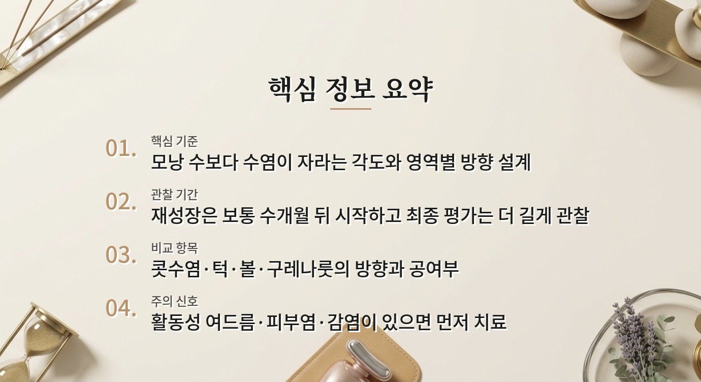 남자 수염이식, 구레나룻·턱수염에서 밀도보다 방향이 중요한 이유 비교 가이드