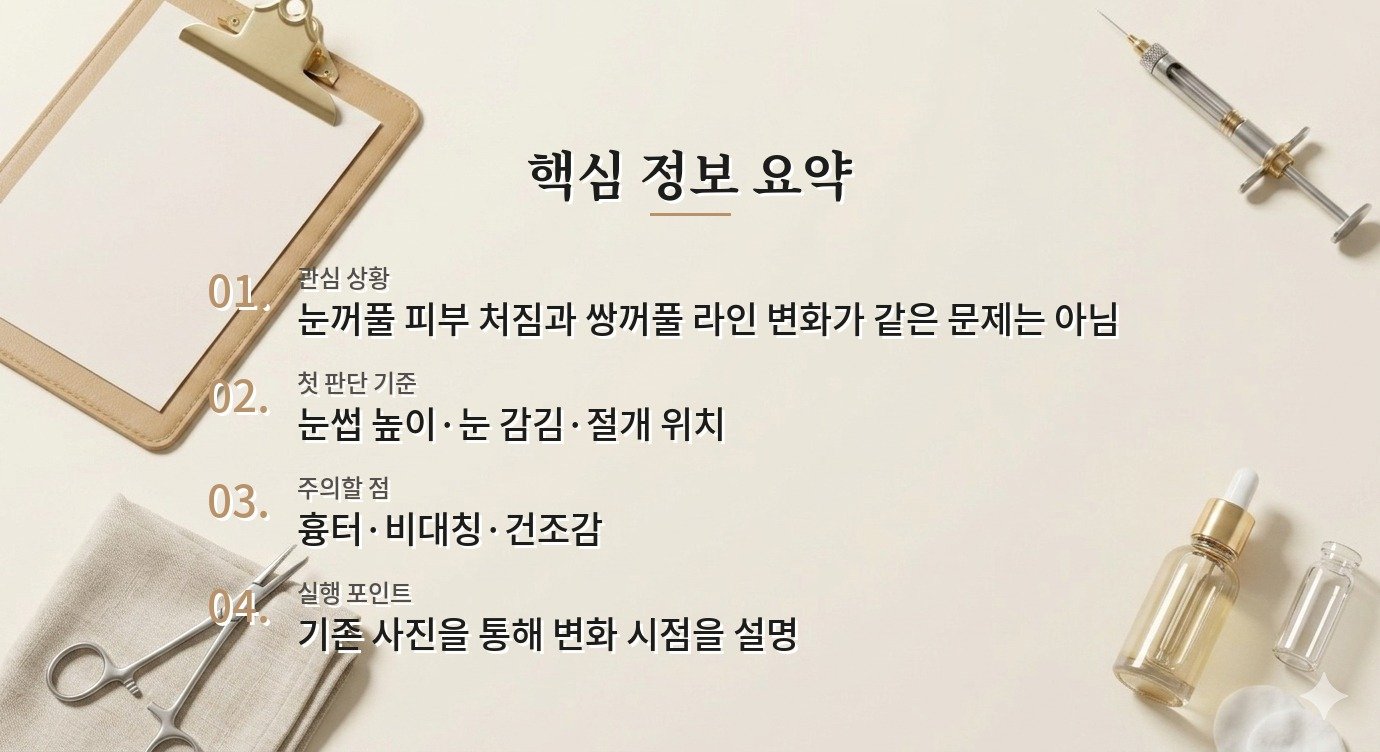 눈썹 아래 절개와 쌍꺼풀 수술, 상담 목표가 달라지는 지점 비교 가이드