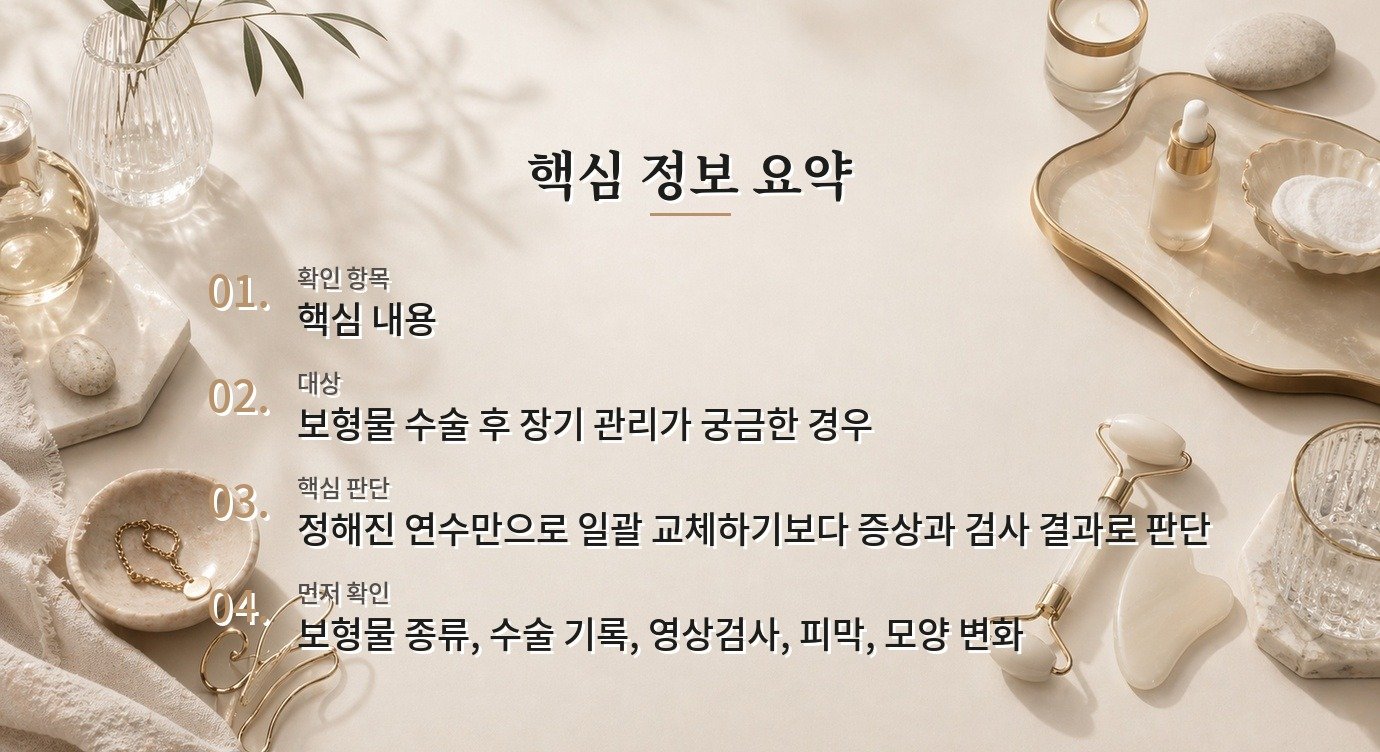 가슴 보형물은 몇 년마다 바꿔야 할까, 정기검진과 교체 신호 비교 가이드