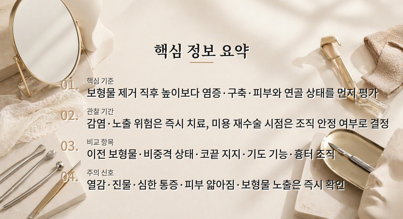 남자 코 보형물 제거 후 콧대가 낮아지면 바로 재수술해야 하나요? 비교 가이드