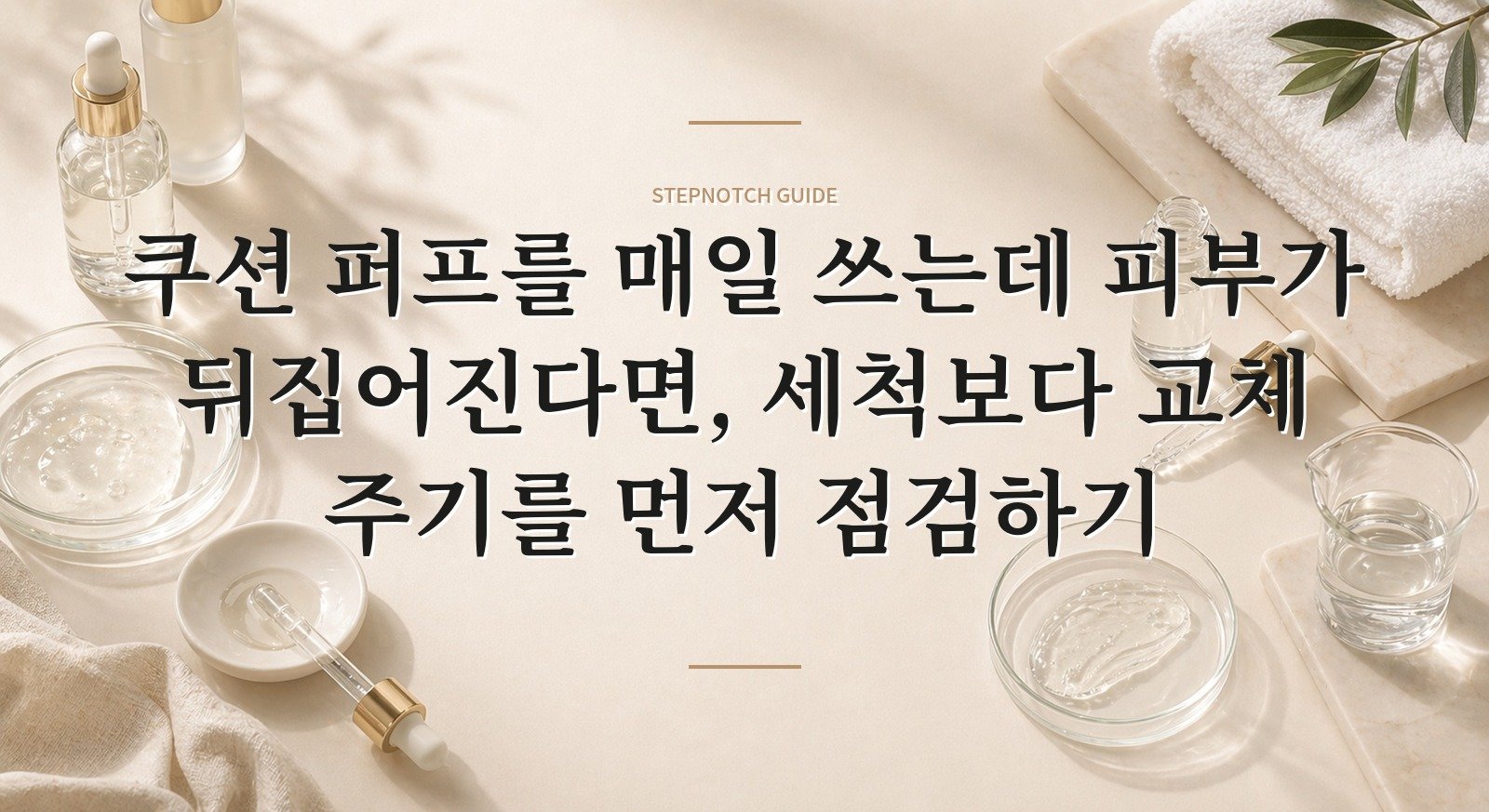 쿠션 퍼프를 매일 쓰는데 피부가 뒤집어진다면, 세척보다 교체 주기를 먼저 점검하기 핵심 정보