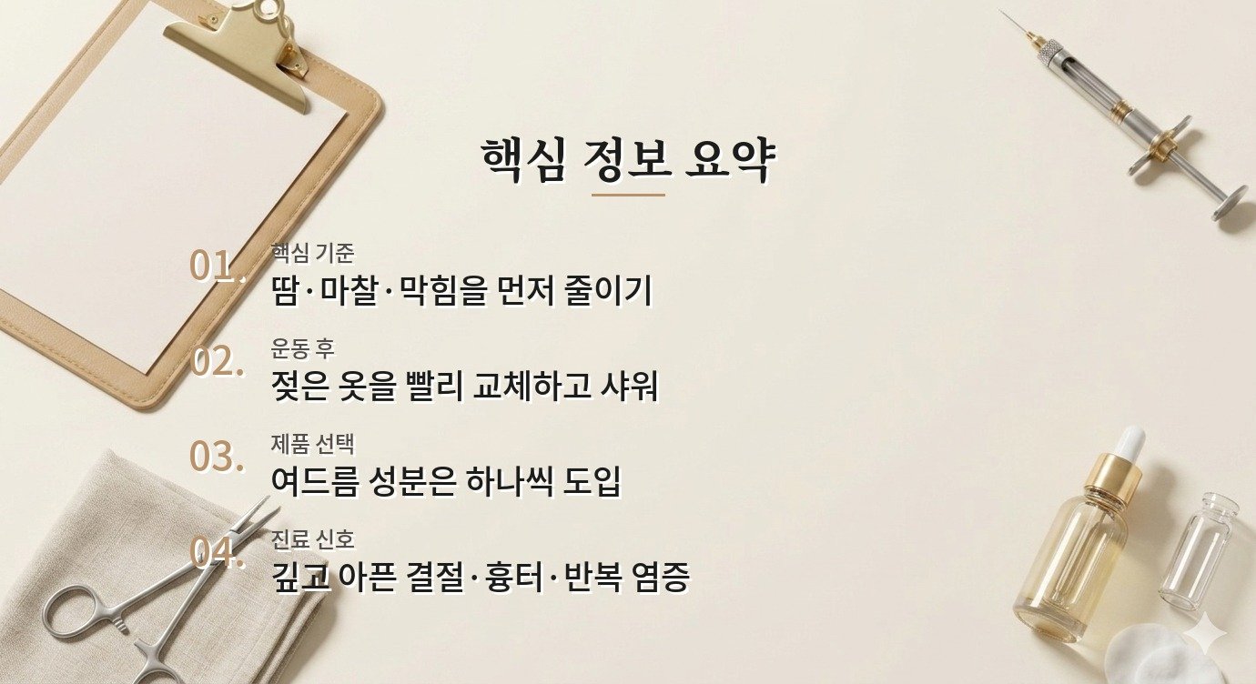 남자 가슴 여드름, 운동복과 샤워 습관부터 바꾸는 관리 순서 비교 가이드