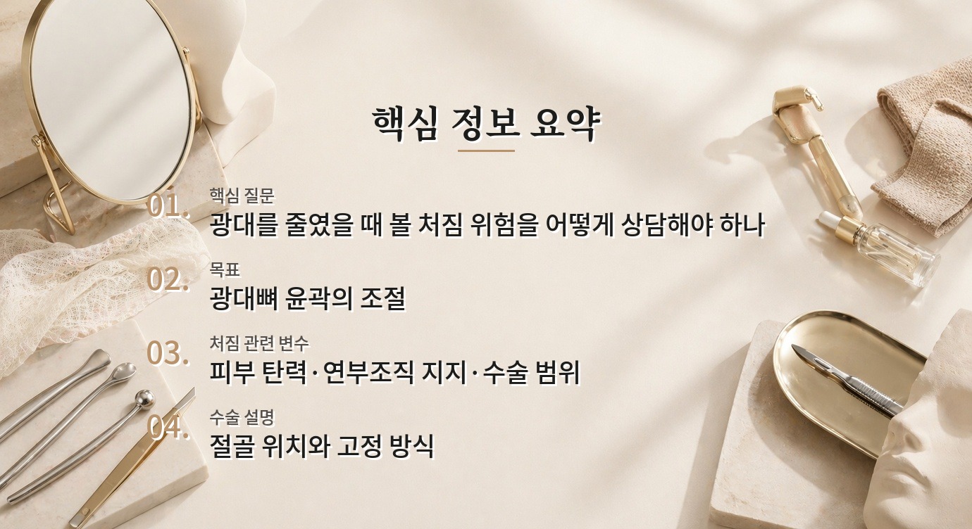 남자 광대축소술 뒤 볼 처짐, 수술 전에 확인할 위험은? 비교 가이드