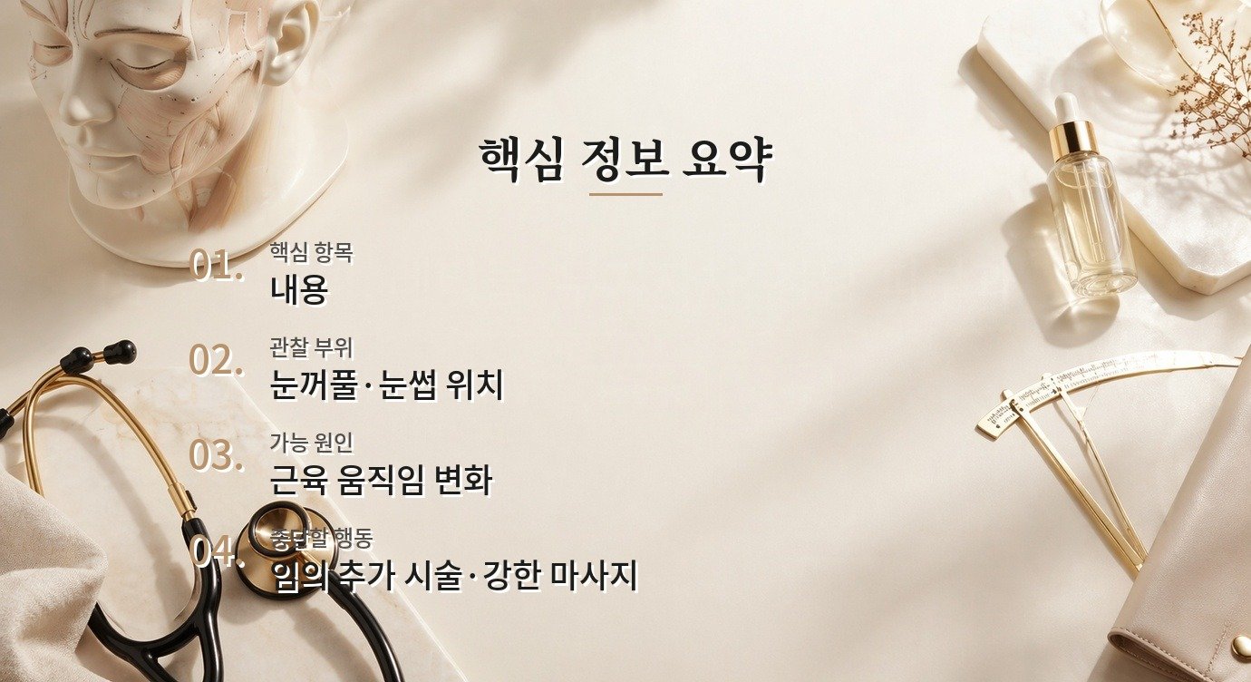 남자 미간 보톡스 뒤 눈꺼풀이 무거울 때 확인할 변화 비교 가이드