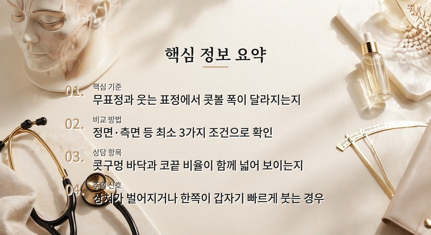 남자 콧볼축소, 웃을 때 퍼지는 콧볼과 원래 넓은 콧구멍을 나눠 보는 이유 비교 가이드