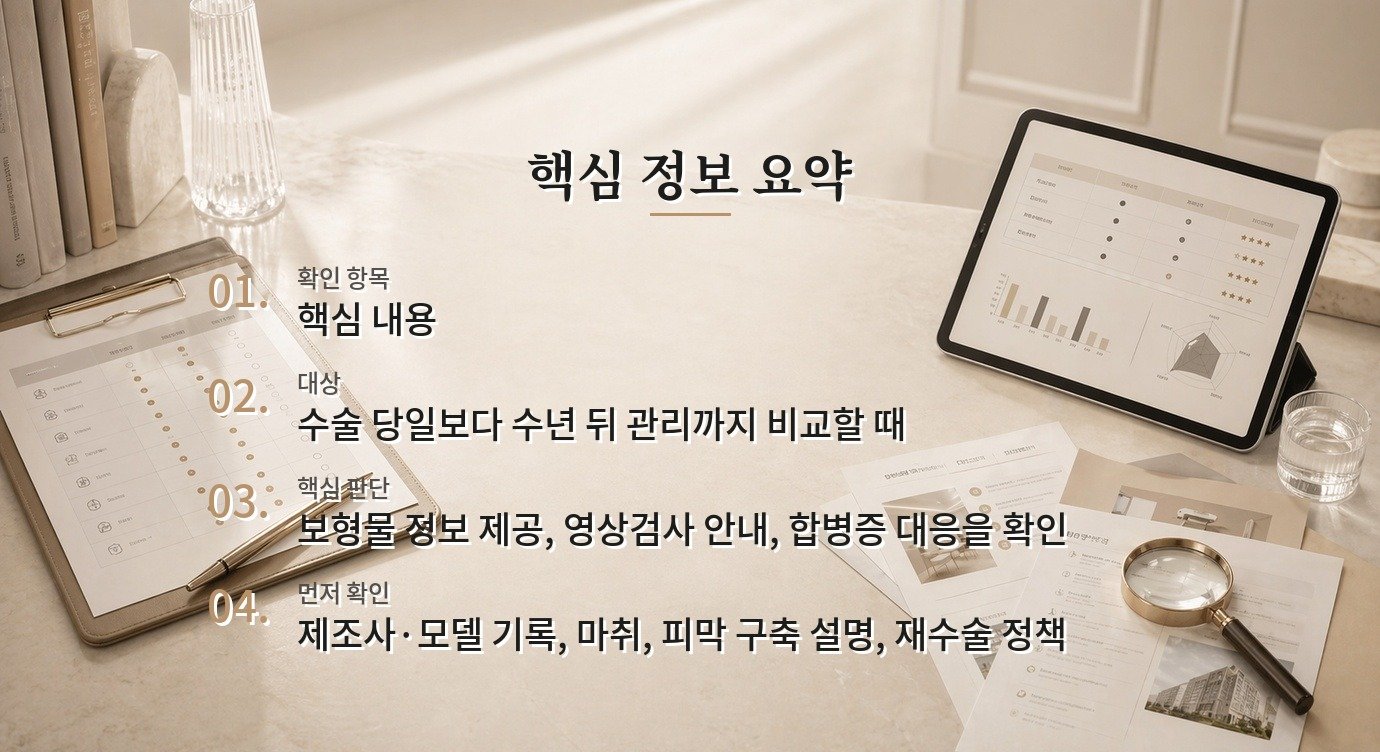 가슴수술 병원 비교, 보형물 카드와 장기 추적관리 확인 순서 비교 가이드