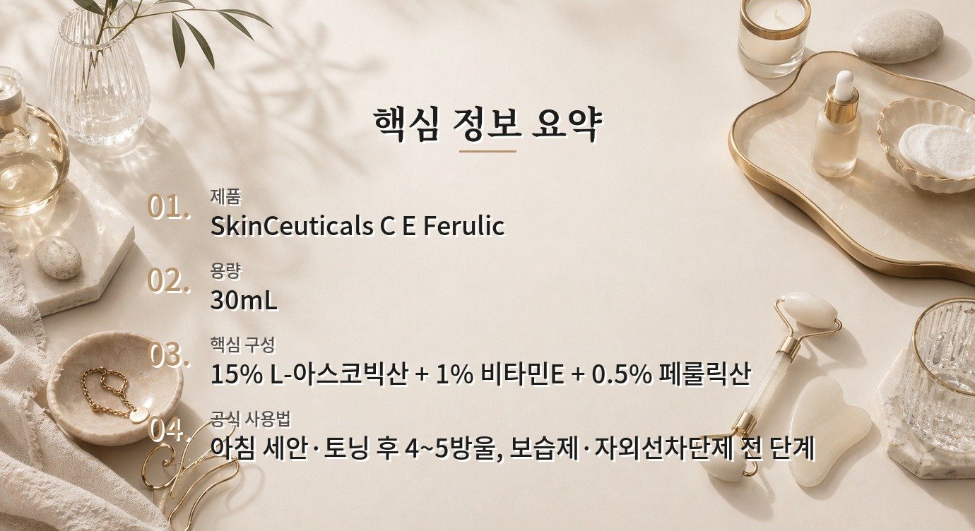 SkinCeuticals C E Ferulic 30mL, 15% 비타민C·비타민E·페룰릭산 조합 리뷰 비교 가이드