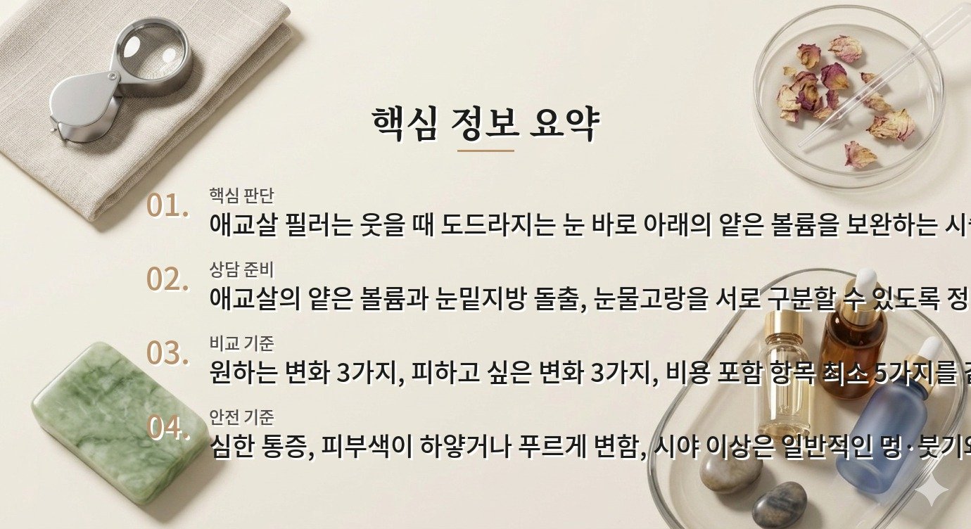 남자 애교살 필러, 눈밑지방과 구분해야 과한 볼륨을 피할 수 있는 이유 비교 가이드