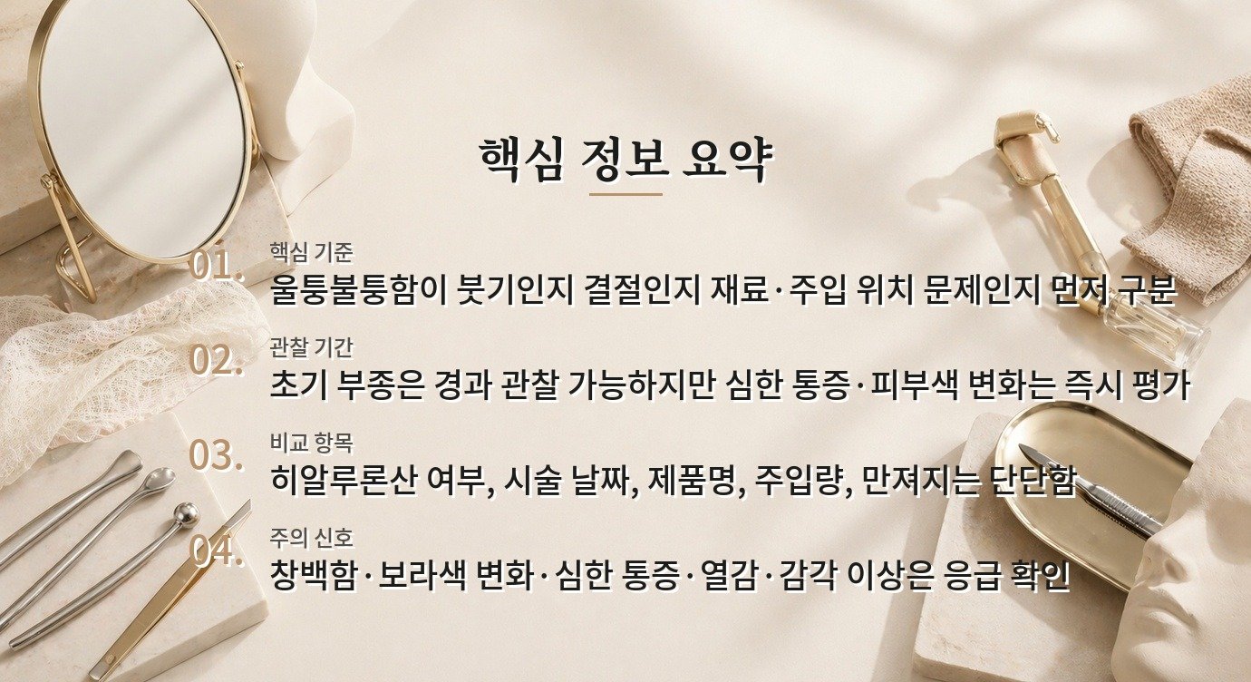 남자 턱끝 필러가 울퉁불퉁하면 전부 녹여야 하나요? 비교 가이드