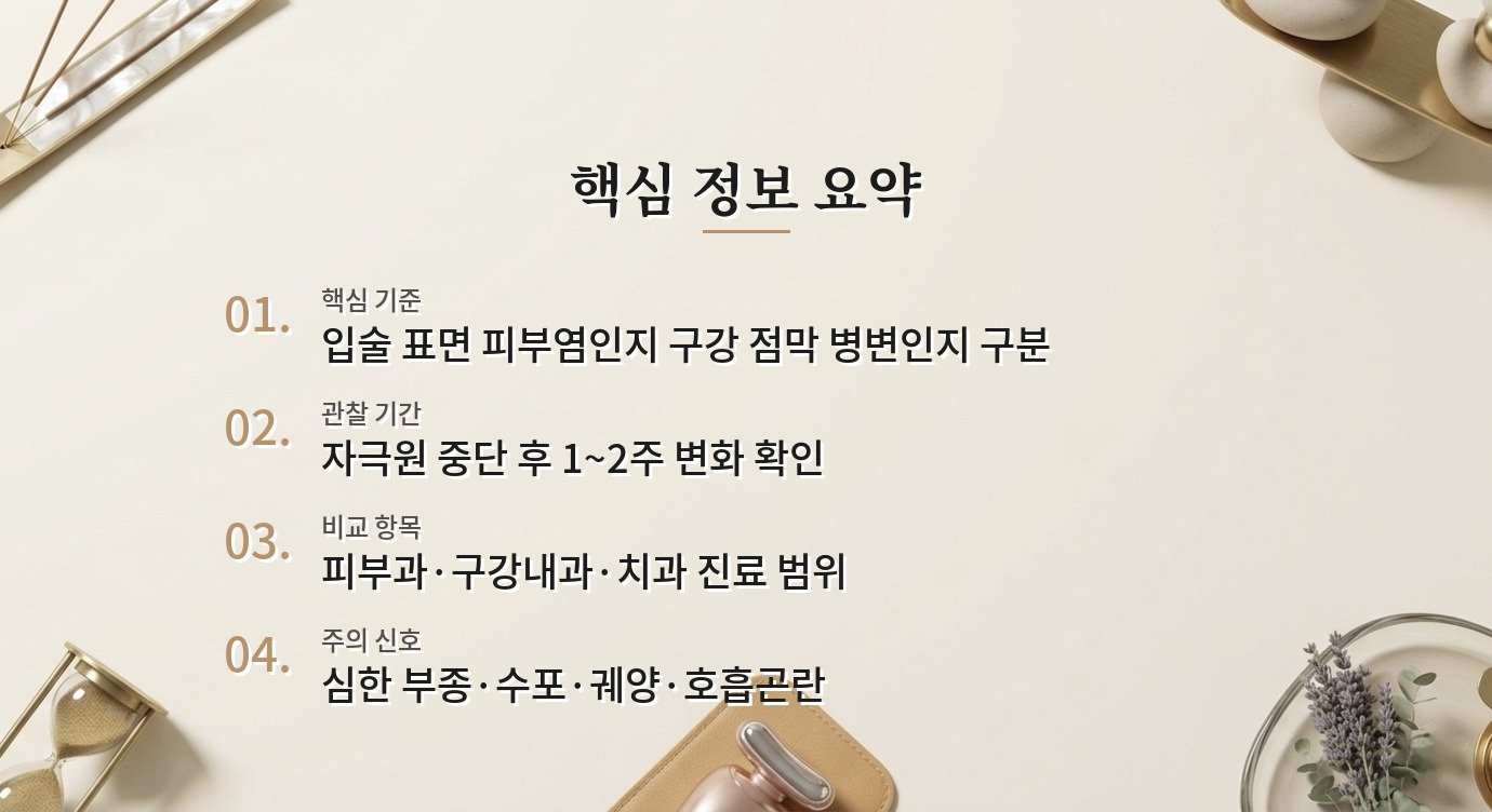 여성 입술염 병원, 피부과와 구강내과를 나누는 증상 기준 비교 가이드
