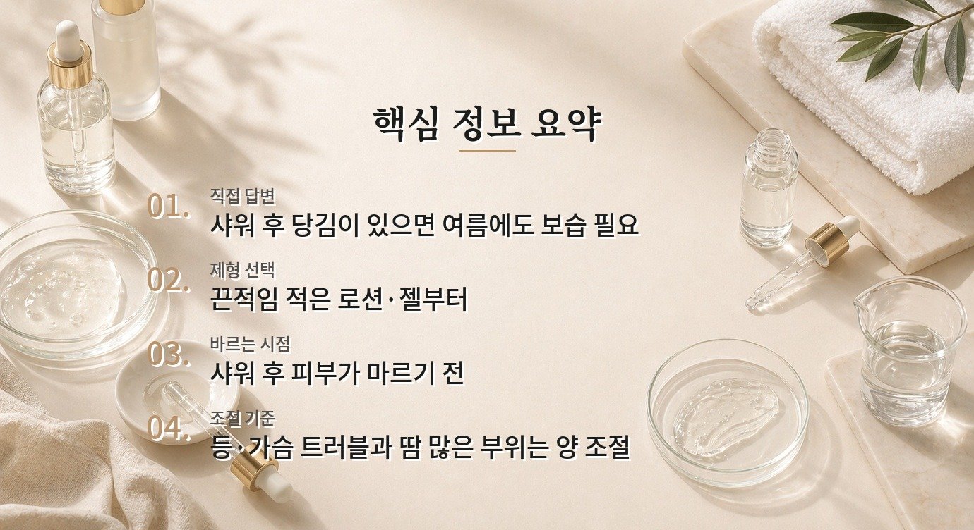남자 바디로션은 여름에도 발라야 하나요? 비교 가이드