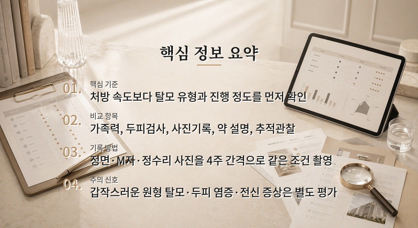 남자 탈모약 처방 병원, 피부과와 탈모클리닉에서 확인할 진단 항목 비교 가이드