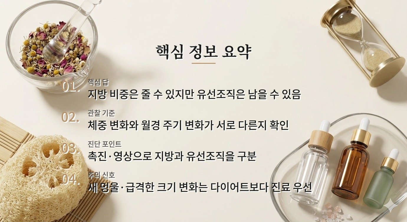 부유방은 살을 빼면 없어질 수 있나요? 비교 가이드